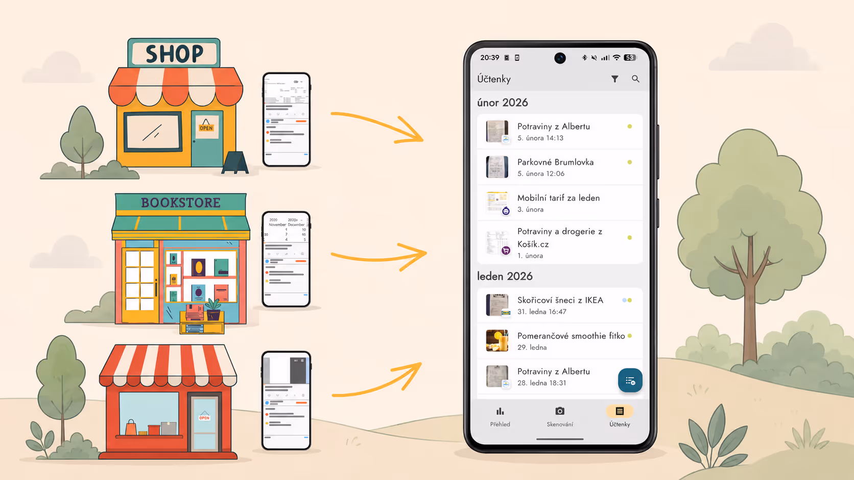 An illustration of sharing from other apps into Zespr